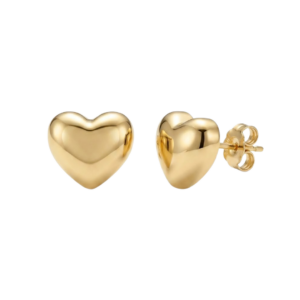 Arete Corazón Liso Dorado
