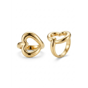Anillo Corazón Liso Dorado