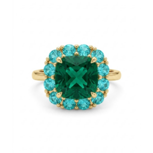 Anillo Flor Esmeralda Nano