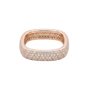Anillo Cuadrado Circonita Blanca Oro Rosa