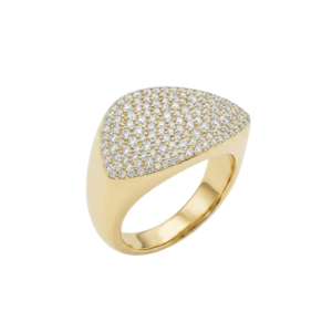 Anillo Circonita Blanca Dorado Liso