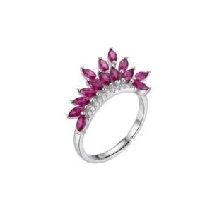 Anillo Marqués Circonita Blanca/Rubí