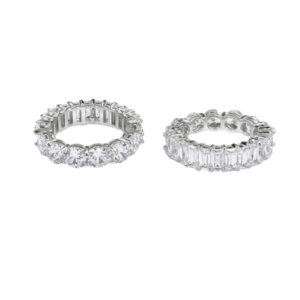 Anillo Rectángulo Redondo Circonita Blanca