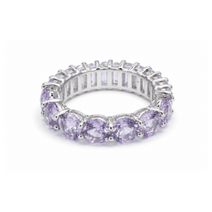 Anillo Rectángulo Redondo Blanco/Kunzita