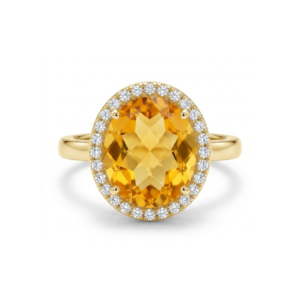 Anillo Ovalado Citrino Natural