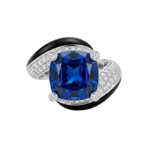 Anillo Cuadrado Espinela/Circonita Blanca