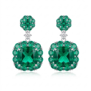 Arete Cerca Irregular Esmeralda Nano