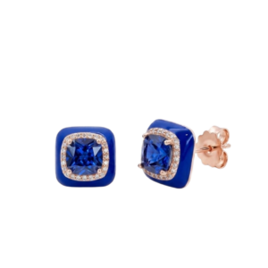 Arete Esmalte Circonita Azul Lapislázuli