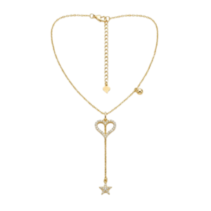 Collar Corazón Estrella Cuadrado Circonita