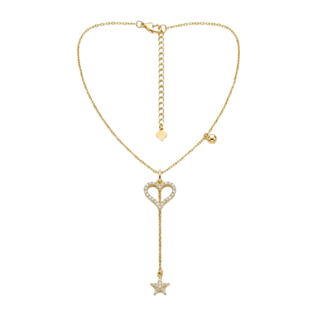 Collar Corazón Estrella Cuadrado Circonita