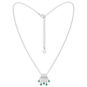 Collar Línea Circonita Blanca/Esmeralda
