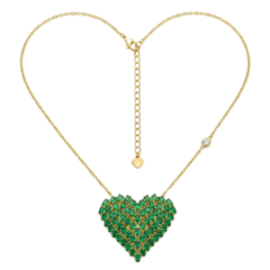 Collar Corazón Conector Esmeralda