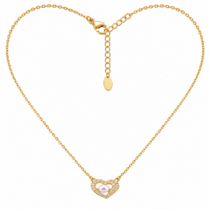 Collar Corazón Circonita Dorado