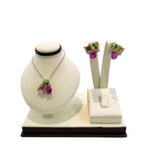 Set triple Piedra octágono/gota/ovalado rubí/oliva