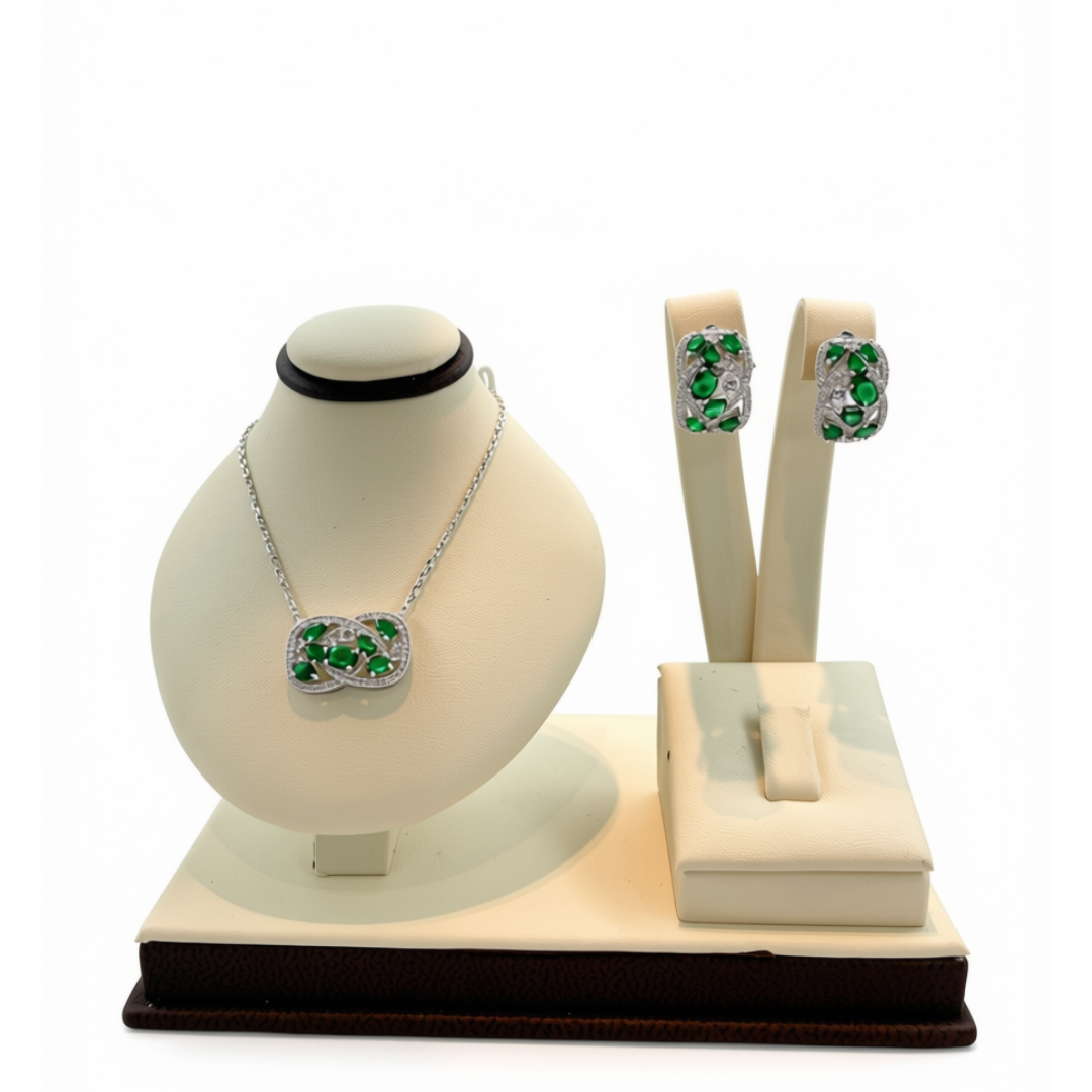 Set Verde infinito blanco/esmeralda