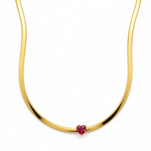 Collar Corazón Rubí
