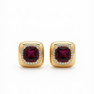 Arete Cuadrado Rojo