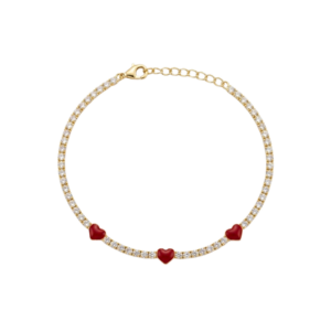 Pulsera Tenis/Corazón Rojo