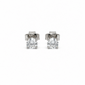 Aretes de Plata Blanco 3mm