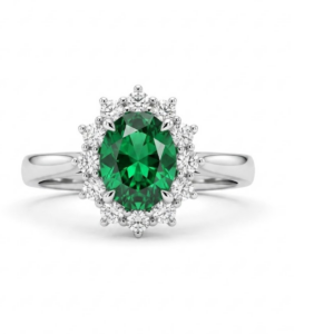 Anillo de Plata Esmeralda 5x7mm