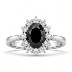 Anillo de Plata Negra 5x7mm