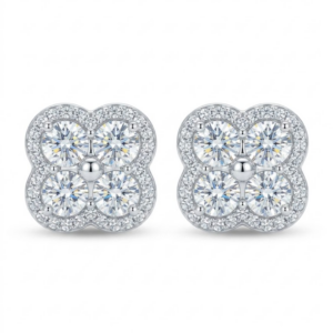 Aretes de Plata Blanco 8.8*8.8mm