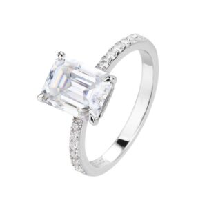 Anillo de Plata Blanco 7x9mm