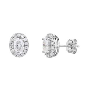 Aretes de Plata Blanco 4x6mm