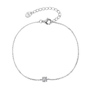 Pulsera de Plata Blanco 4mm