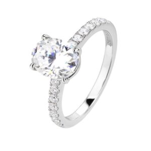 Anillo de Plata Blanco 7x9mm