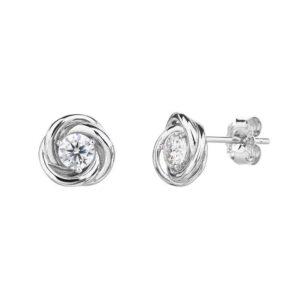 Aretes de Plata Blanco