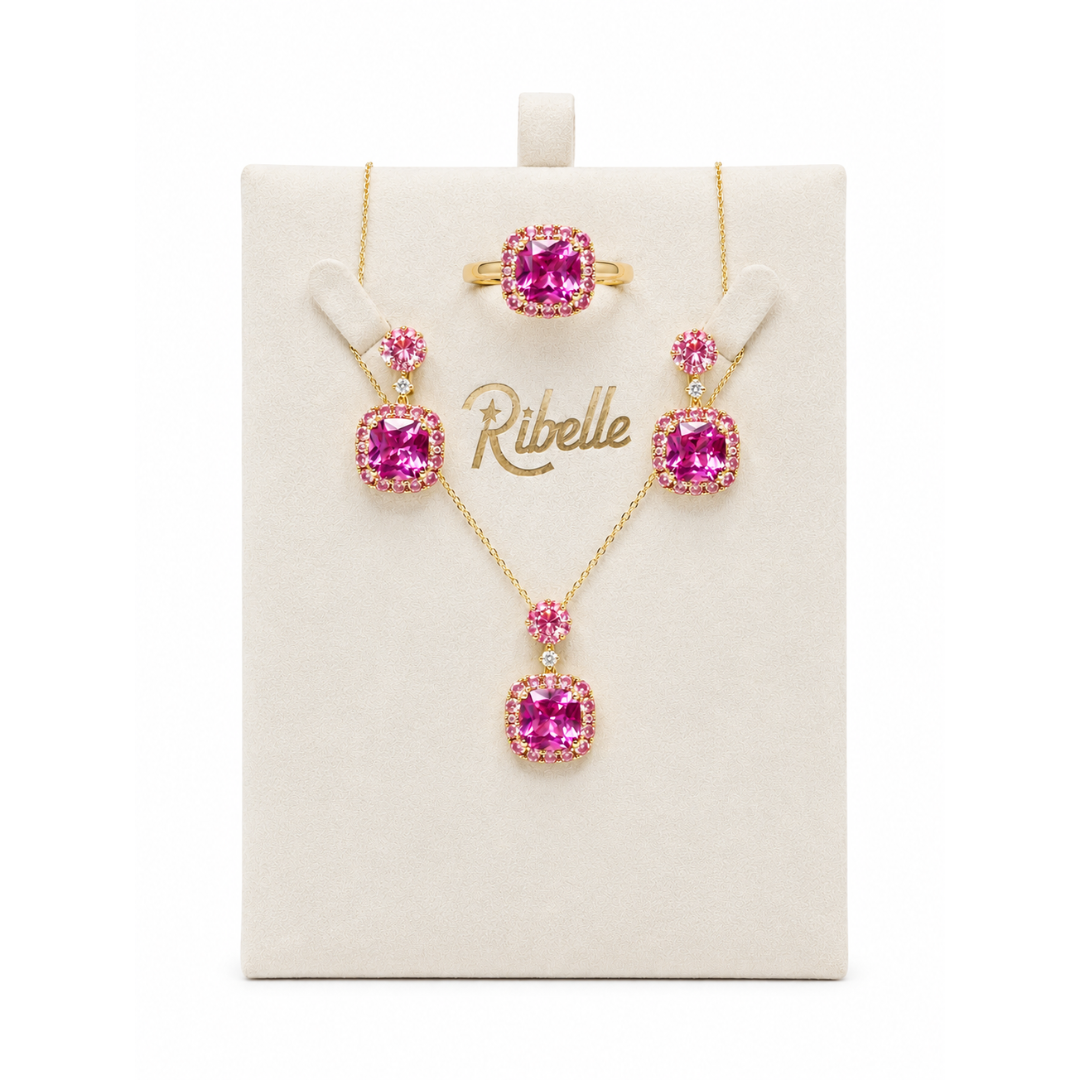 Set Rosado cerca irregular blanco/rubí