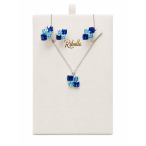 Set Azul + Celeste Cojín tanzanita aqua / blanco