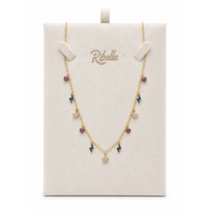 Collar Corazón Rayo Estrella Blanco