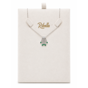 Collar Línea Circonita Blanca/Esmeralda